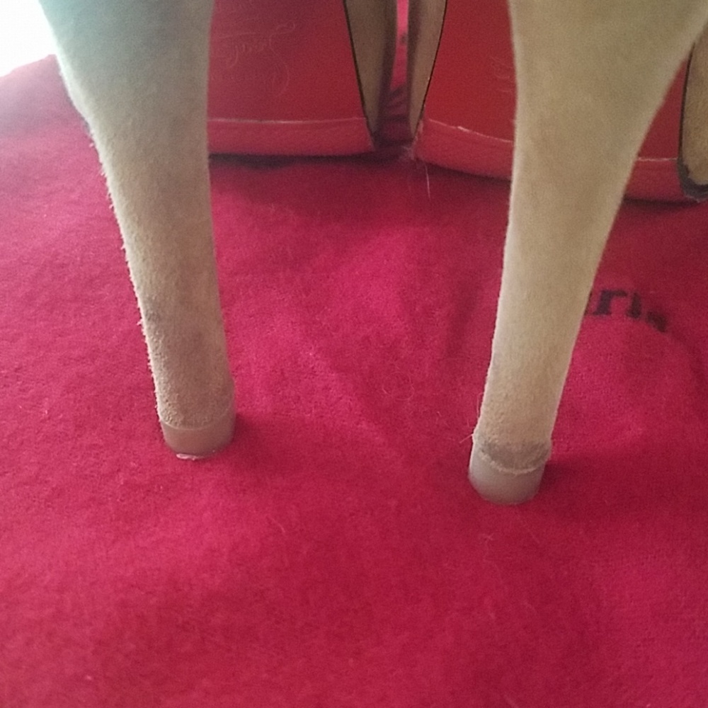 Tan Suede Louboutin Heels - Picture 3 of 3